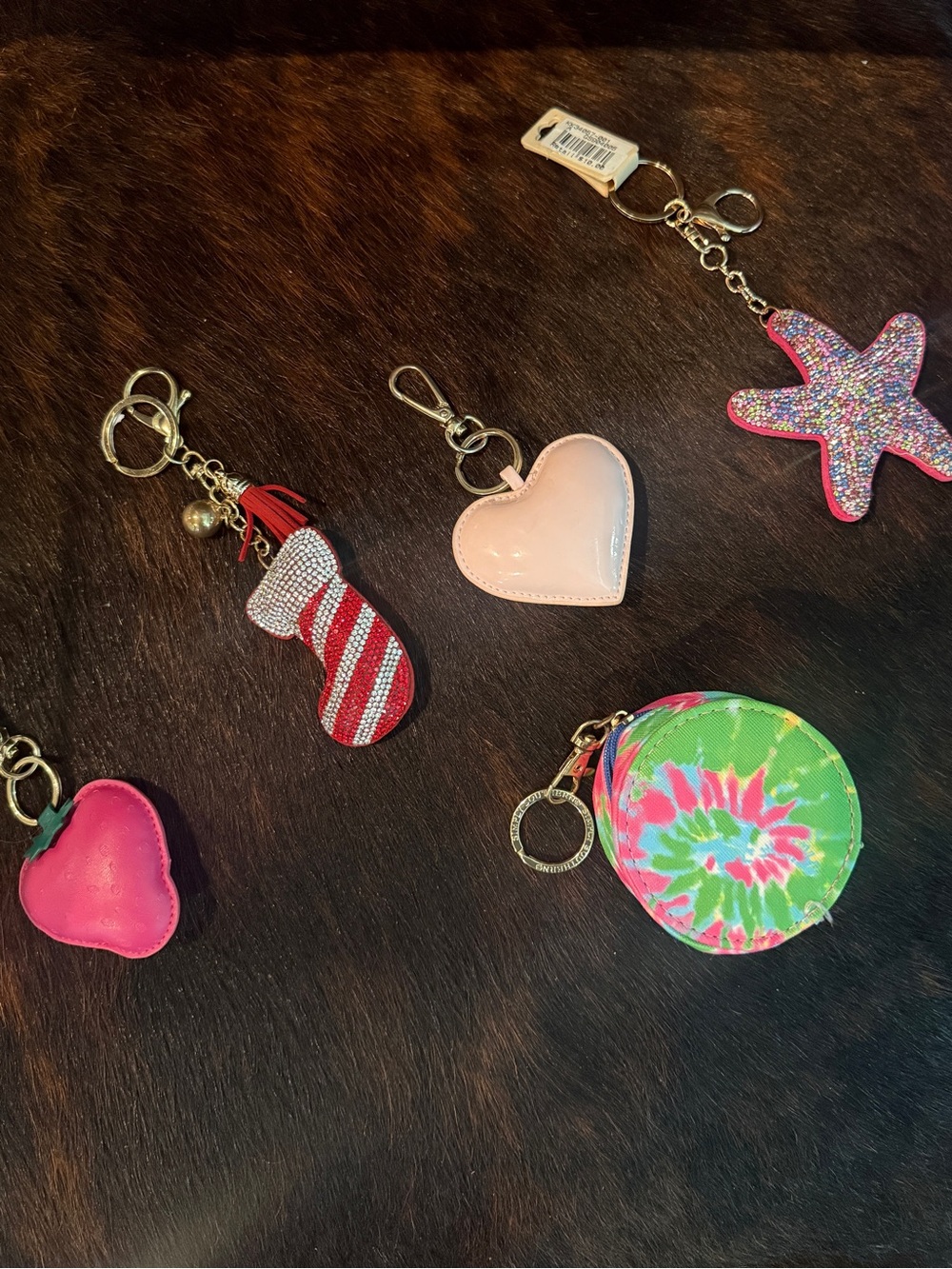 5 Multi-Shape Purse Charms/ Keychain Set